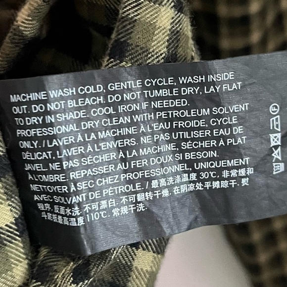 Theory • Irving Windham Twill Men's Green Plaid Button Down Shirt - Picture 7 of 8